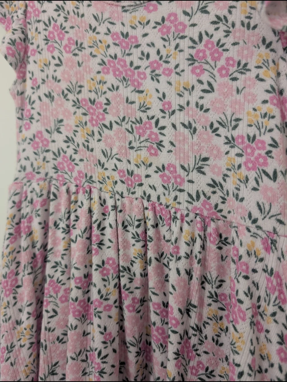 Posh Peanut Pink Floral Flutter Sleeve Twirl Dress Size 2T Cottagecore
